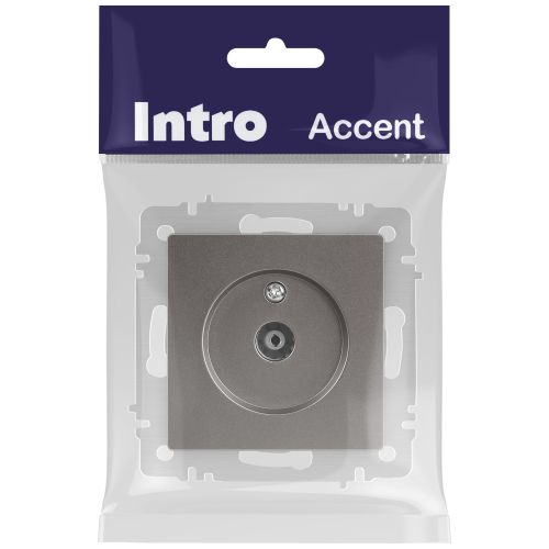 Розетка телевизионная одиночная TV СП Accent 6-301-09 IP20 титан Intro Б0063618