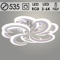 Люстра LI08462/4+4B PR CR хром 112W+7W LED RGB 3000K-6000K d535 ПДУ(ИК) диммер, HN24