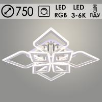 Люстра LI08460C/4+4A PR CR хром 152W+10W LED RGB 3000K-6000K d750 ПДУ(ИК) диммер, HN24