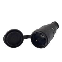 Разъем штепсельный 1х16А 2P+PE 220-240В IP44 с заглушкой каучук LEZARD 106-0400-0102/102