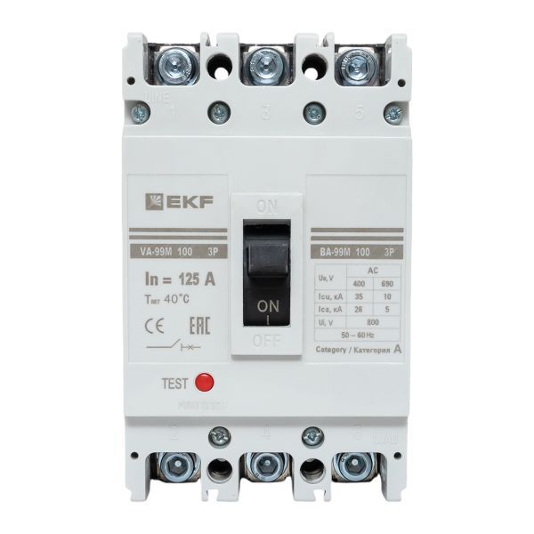 Выключатель автоматический 3п 100/125А 35кА ВА-99М PROxima EKF mccb99-100-125m