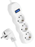 Удлинитель 3х5м с заземл. 10А IP20 ПВС 3х0.75 с выкл. КОСМОС YKsm5m-3g-Z-V(10A)P