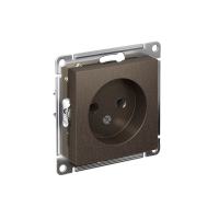 Розетка 1-м СП AtlasDesign 16А IP20 без заземл. без защ. шторок механизм мокко SE ATN000641
