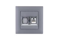 Розетка компьютерная CAT 5+гнездо KareaRIZZ STAR сер. Makel 88065035