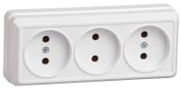 Розетка 3-м ОП Октава 10А IP20 без заземл. бел. GENERICA ERO30-K01-10-DC
