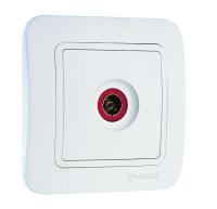 Розетка телевизионная TV 1-м СП Lillium 16А IP20 бел./бел. Makel 70007