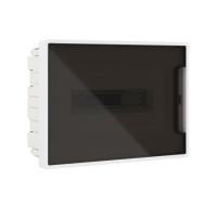 Щиток встраиваемый FRAME 12мод с тонированной дверцей с 2 шинами PEN на 6 и 8 отверст. бел. DKC F12B1WD