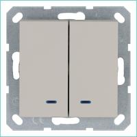 Выключатель 2-кл. 10А IP20 с подсветкой механизм тауп Jasmart G3023NT