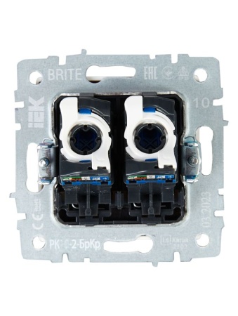 Розетка компьютерная двойн. СП RJ45 кат.5E BRITE РК10-2-БрКр механизм беж. IEK BR-K20-1-K10