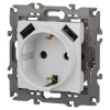 Розетка Elegance 14-4109-01М 16A 250В 2P+E защ. штор. с 2xUSB 3А 5В матов. бел. Эра Б0065773