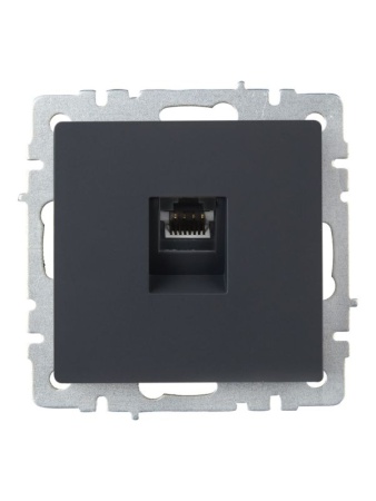 Розетка компьютерная СП RJ45 кат.5E BRITE РК10-БрГ механизм графит IEK BR-K10-1-K53