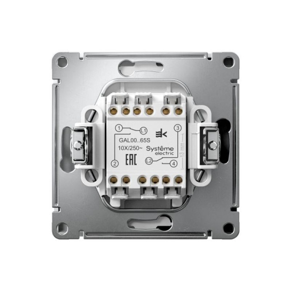 Переключатель 2-кл. ArtGallery 10AX быстрозажим. клем. механизм лотос SE GAL001365S