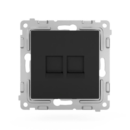 Розетка компьютерная 2-м СП Pixel RJ45 кат.5E механизм карбон TOKOV ELECTRIC TKE-PX-RC2-C14