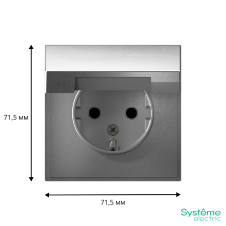 Розетка ArtGallery 16А IP20 с заземл. защ. шторки с крышкой механизм алюм. SE GAL000346