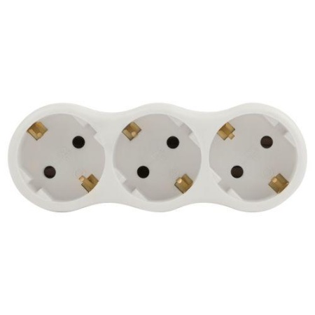 Разветвитель 3-м с заземл. 16А IP20 SPx-3e-W бел. Эра Б0053479