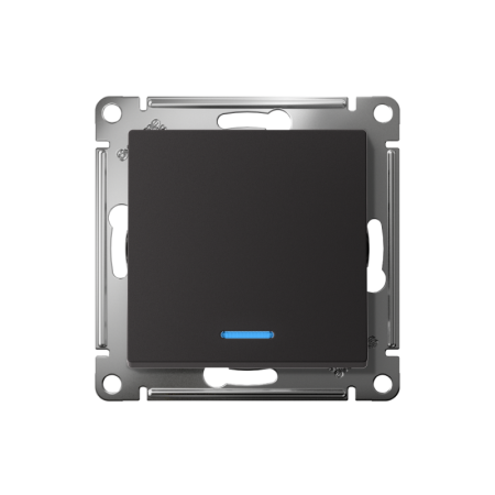 Выключатель 1-кл. СП AtlasDesign 10А IP20 (сх. 1а) 10AX с подсветкой механизм карбон SE ATN001013