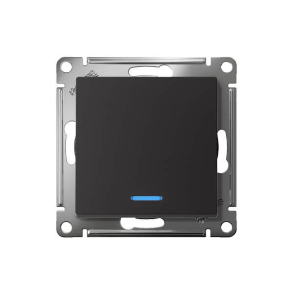 Выключатель 1-кл. СП AtlasDesign 10А IP20 (сх. 1а) 10AX с подсветкой механизм карбон SE ATN001013