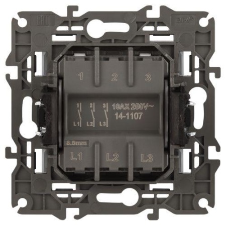 Выключатель 3-кл. Elegance 14-1107-01М 250В 10АХ матов. бел. Эра Б0065796