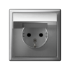 Розетка ArtGallery 16А IP20 с заземл. защ. шторки с крышкой механизм алюм. SE GAL000346