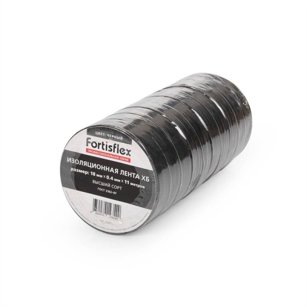 Изолента ХБ 18х0.4х11 черн. Fortisflex 71242