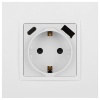 Розетка Elegance 14-4108-01 16A 250В 2P+E защ. шторки с USB type-A+C 3А 5В белый Эра Б0067736