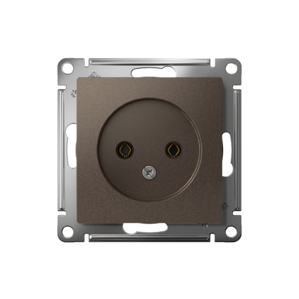 Розетка 1-м СП AtlasDesign 16А IP20 без заземл. без защ. шторок механизм мокко SE ATN000641