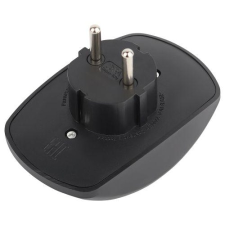 Разветвитель электрический SPx-2-B на 2 розетки без заземл. 10А черн. Эра Б0059720