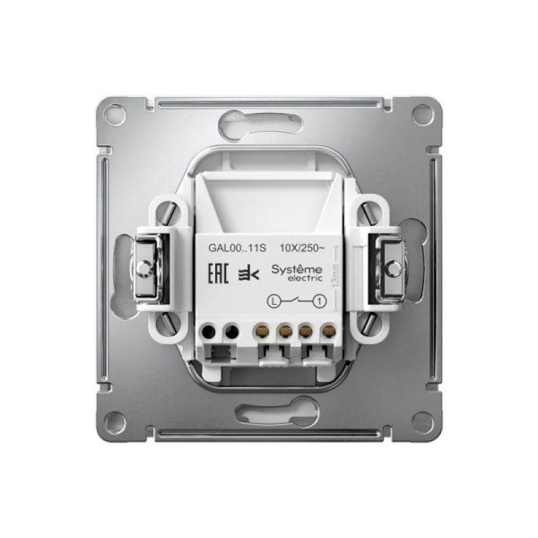 Выключатель 1-кл. ArtGallery 10AX быстрозажим. клем. механизм алюм. SE GAL000311S