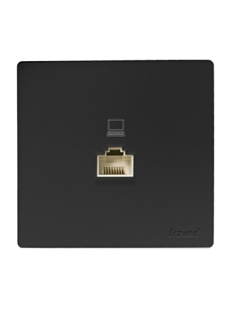 Розетка компьютерная.1-м ОП RJ45 LETO черн. бархат LEZARD 752-4200-139