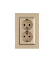 Розетка 2-я Karea RIZZ с заземл. крем Makel 88010082