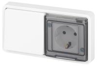 Блок розетка с выключателем Эксперт 11-7521-01 IP55 16А (10AX)-250В СУ бел. Эра Б0063261