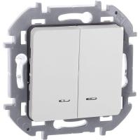 Выключатель 2-кл. Inspiria 10А IP20 250В 10AX с подсветкой/индикацией механизм бел. IEK 673630