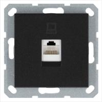 Розетка компьютерная 1-м RJ45 IP20 кат. 5E механизм антрацит Jasmart G6105B