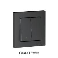 Выключатель 2-кл. AtlasDesign Smart 10А (сх. 5) L+N с подсветкой Zigbee механизм карбон SE ATN001053Z