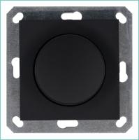 Светорегулятор поворотно-нажимной (диммер) LED 30-400Вт 1gang 2way механизм черн. матов. soft touch Jasmart G4012PB