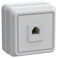 Розетка телефонная 1-м ОП Октава РТ20-ОБ IP20 бел. GENERICA ETO10-K01-DC