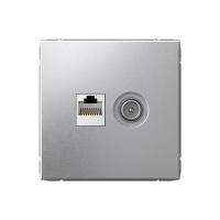 Розетка компьютерная + телевизионная 2-м СП ArtGallery RJ45 кат.5E + TV механизм алюм. SE GAL000389