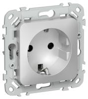 Розетка СП FLITE РС11-1-ФлА 16А с заземл. без защ. шторок безвинтовое крепление механизм алюм. IEK FI-R11-16-1-K47