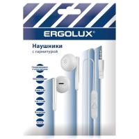 Наушники вакумные с микрофоном проводные ELX-WHP01P-C01 ПРОМО 3.5мм 1.2м пакет бел. Ergolux 15277