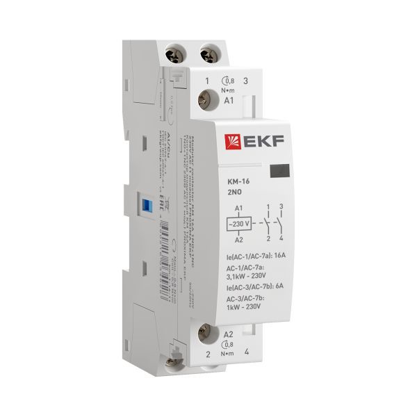 Контактор модульный КМ 16А 2NО (1 мод.) EKF km-1-16-20
