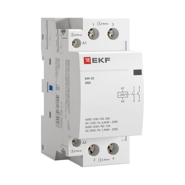 Контактор модульный КМ 32А 2NО (2 мод.) EKF km-2-32-20