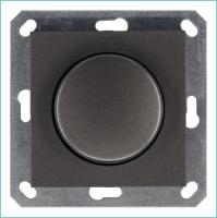 Светорегулятор поворотно-нажимной (диммер) LED 30-400Вт 1gang 2way механизм мокко Jasmart G4012Z