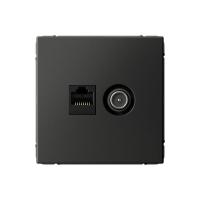 Розетка компьютерная + телевизионная 2-м СП ArtGallery RJ45 кат.5E + TV механизм базальт SE GAL001489