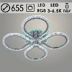 Люстра LI08422/4A PR CR хром 88W+7W LED RGB 3000-6500K d655 ПДУ(ИК) диммер, HN22