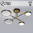 Люстра P537-4 BK черный LED 46W 4000K d780, ZOK22