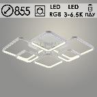 Люстра DK06019B/6 PR WH+SL белый/серебро 196W+10W LED RGB 3000-6500K d855 ПДУ(ИК) диммер, HN23