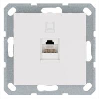 Розетка компьютерная 1-м RJ45 IP20 кат. 5E механизм бел. глянцевый Jasmart G6105W