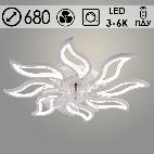 Люстра LI09514/8V PR WT белый 176W LED 3000K-6000K d680 ПДУ(ИК) диммер вентилятор, HN24