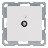 Розетка телевизионная оконечная TV Ф9.5мм механизм бел. глянцевый Jasmart G6001W