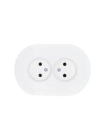 Розетка 2-м СП OSEN без заземл. ПБТ круглая бел. LEZARD 744-0200-128B